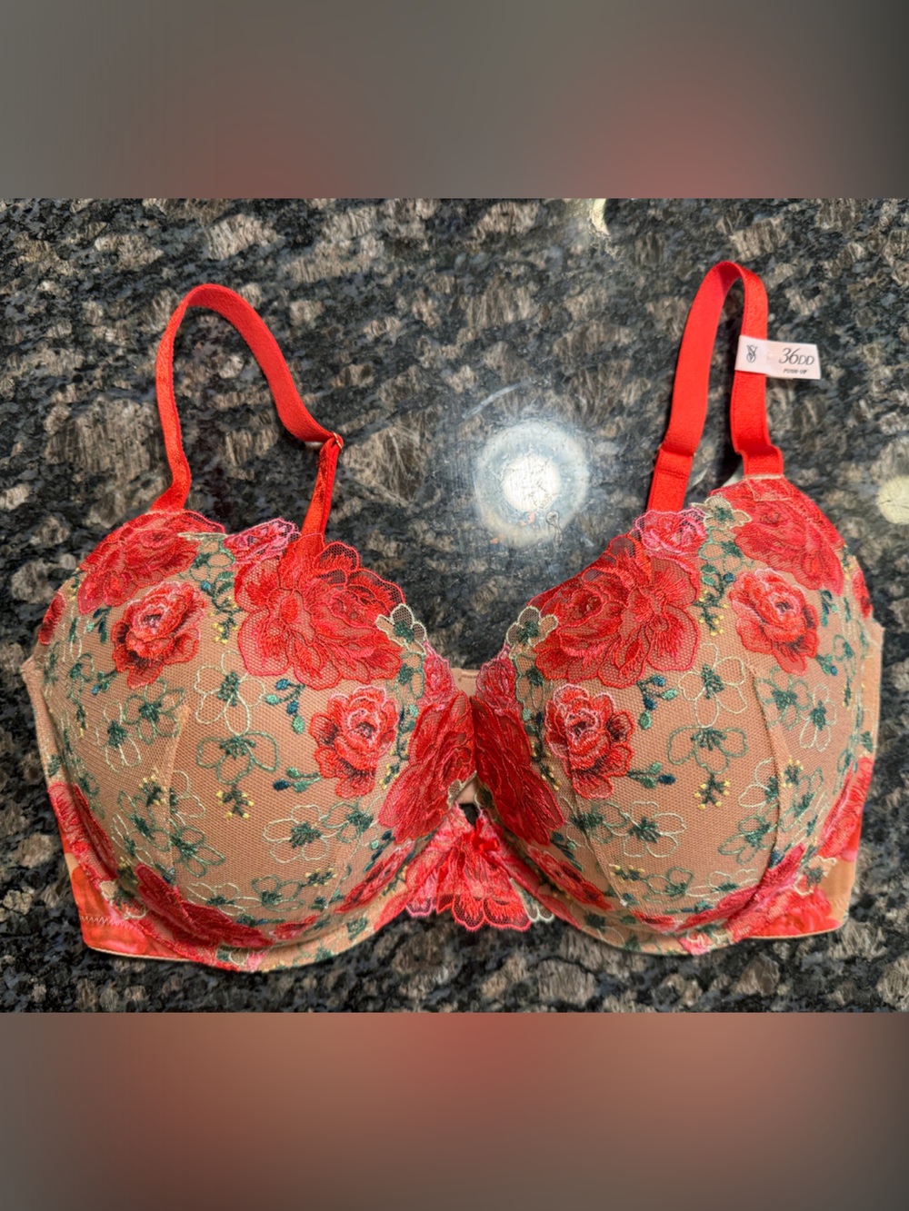 NEW Victoria's Secret Dream Angels Push Up Red Floral Underwire Bra